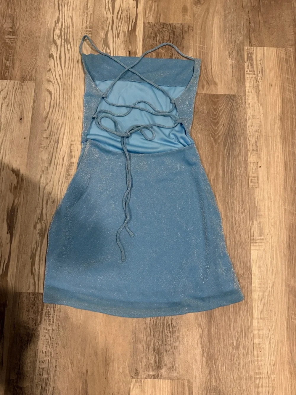 Hello Molly Sparkle Mini Dress in Light Blue - Picture 2 of 3